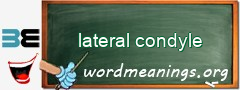 WordMeaning blackboard for lateral condyle